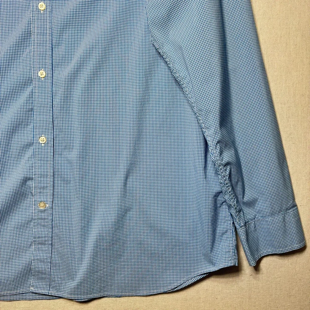 Banana Republic Mens Slim Flex Fit Tech Stretch Cotton Gingham Dress Shirt XXL‎
